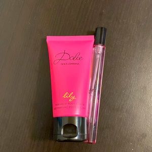 Dolce lily body lotion and eau de toilette.